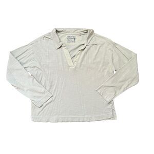 Faherty Light Green Organic Cotton Women's Long Sleeve Size M EUC